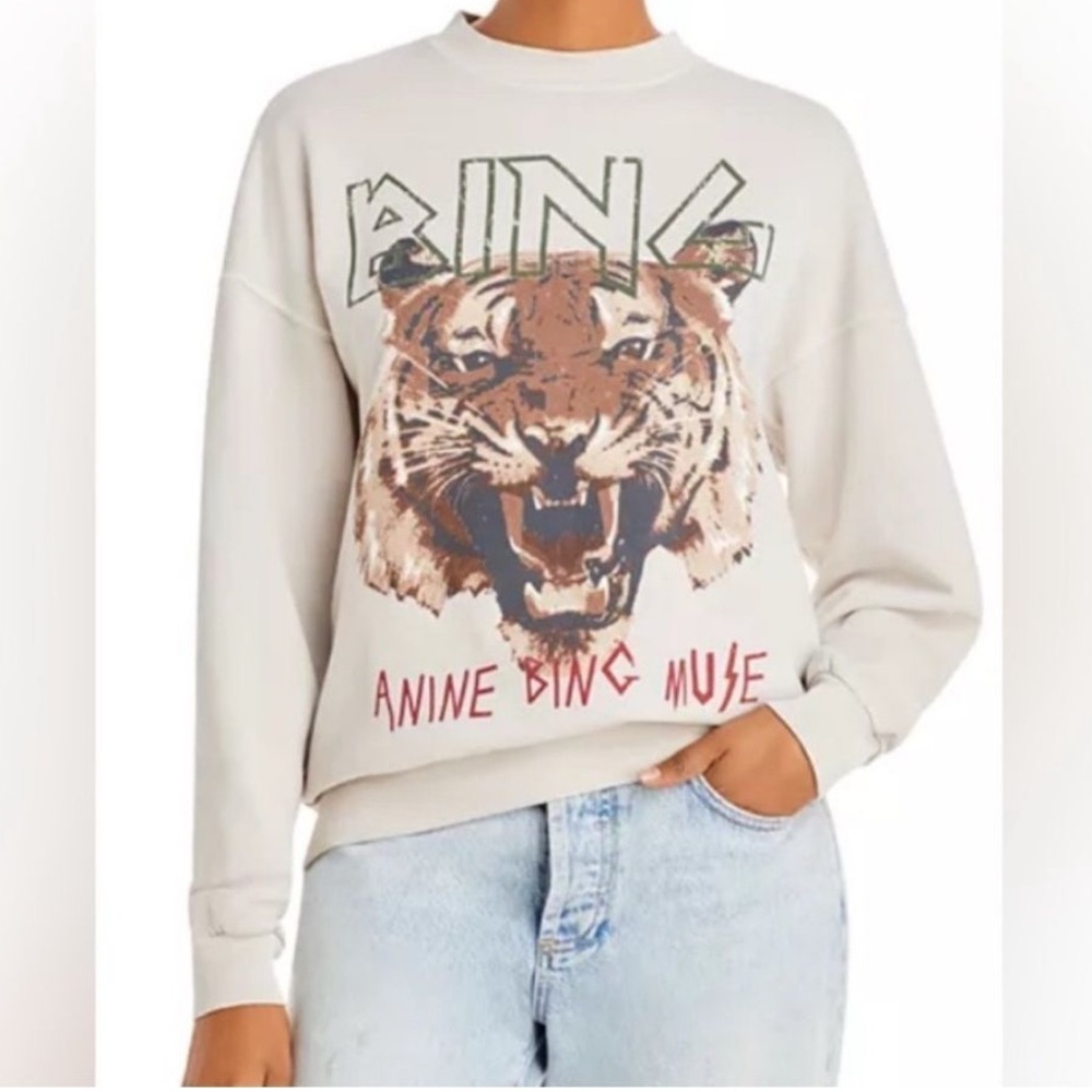 Anine Bing Muse Tiger Graphic Sweatshirt - small - like new